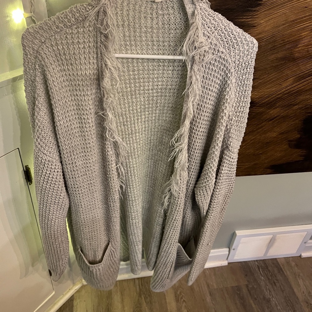 Maurices Heather Gray Women's Open Cardigan
